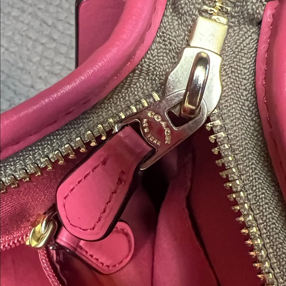 Coach Tan and Pink Signature Crossbody Bag - Picture 12 of 16